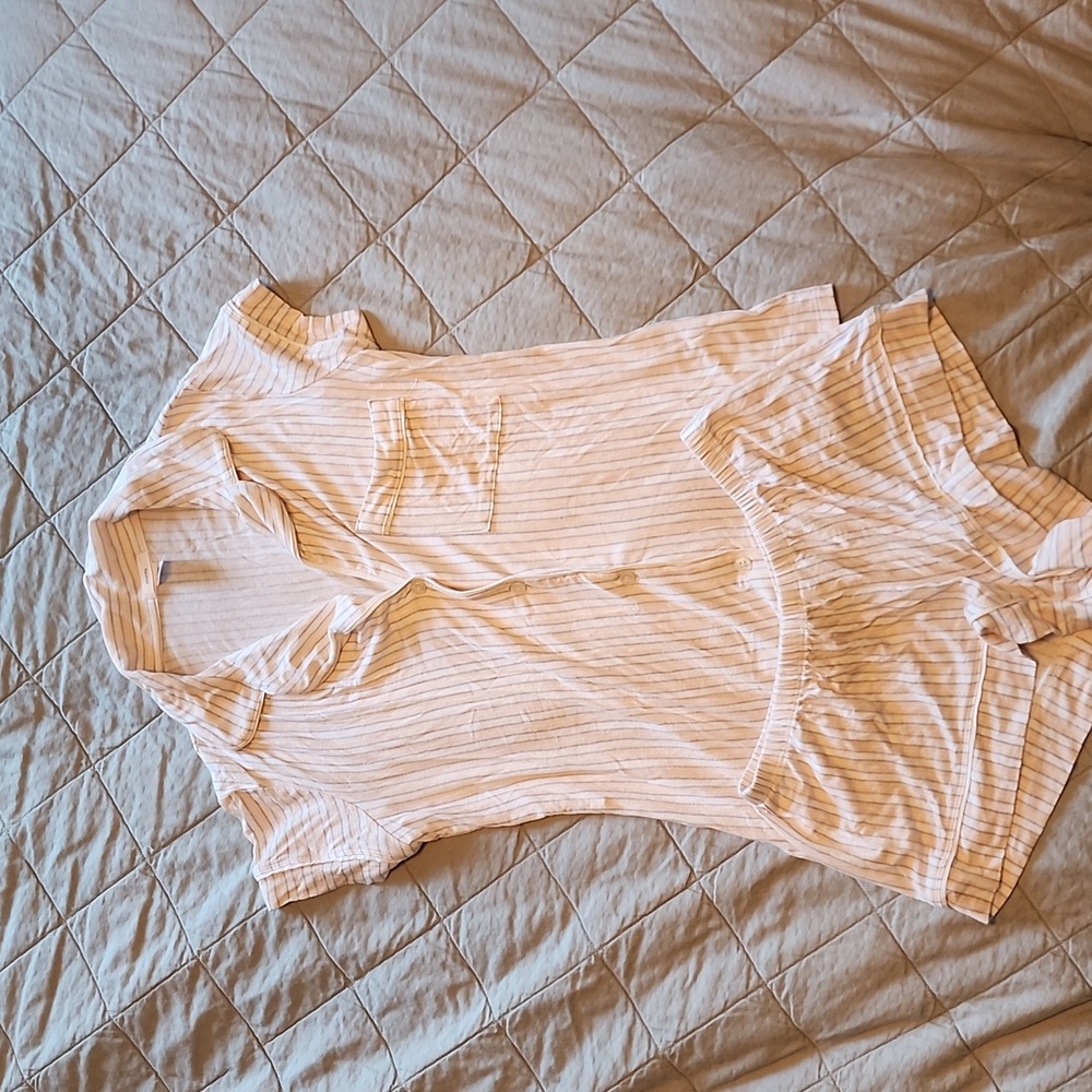 Eberjey women's pajamas yellow-white striped